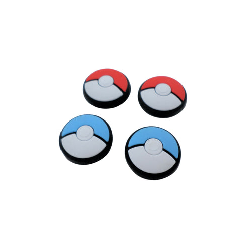 Thumb stick grips for Nintendo Switch Lite & Joy-Con controllers silicone Pokeball Pokemon style - 4 pack red & blue | ZedLabz