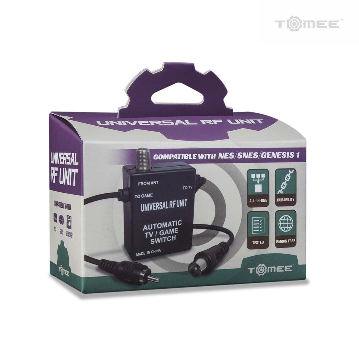 3 in 1 universal RF switch unit aerial cable for NES / SNES / Mega Drive /Genesis | Tomee