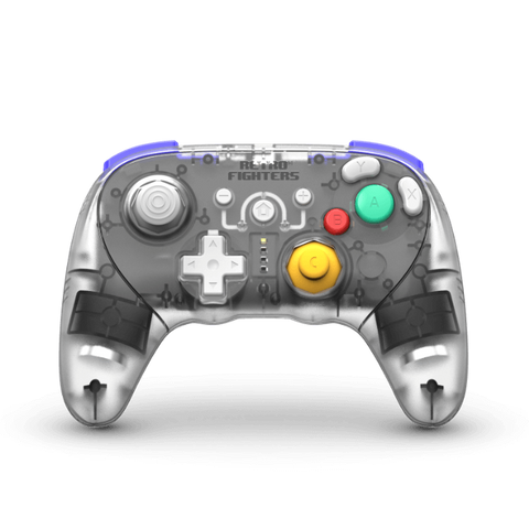 BattlerGC Pro wireless controller for Nintendo GameCube, Wii, Switch & PC, with bluetooth / 2.4G - Crystal [PRE-ORDER] | Retro Fighters