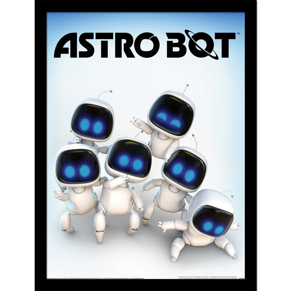 PlayStation Astro Bot many bots framed collector print 30 x 40cm | Pyramid