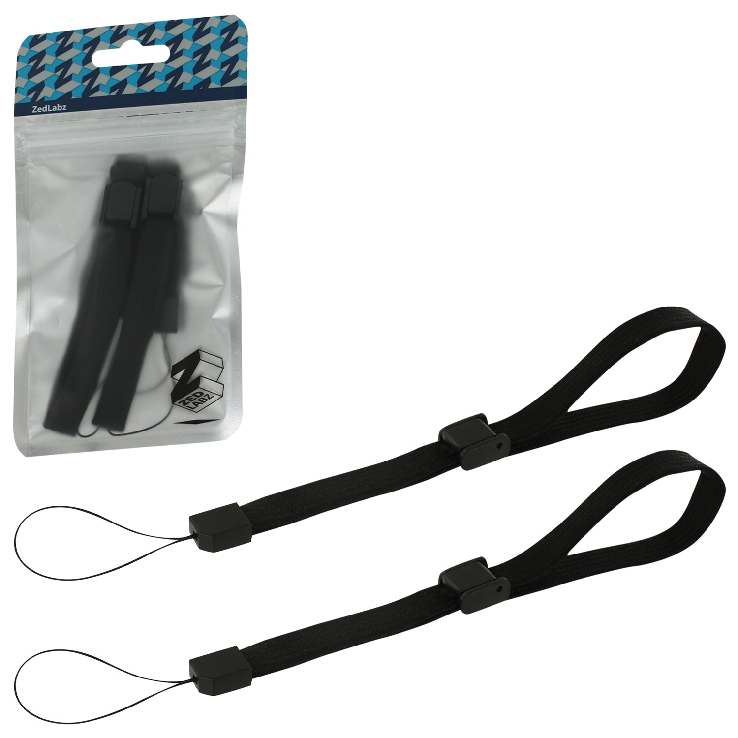 Adjustable wrist strap for handheld games consoles, cameras & mobiles replacement – 2 pack black | ZedLabz
