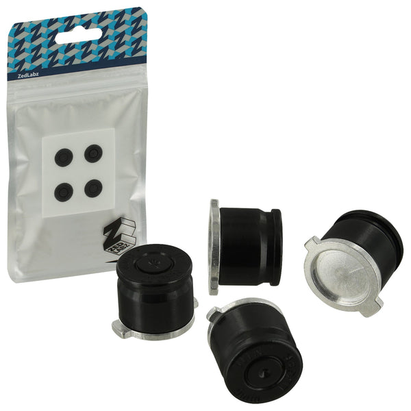 Aluminium Metal Bullet Action Button Set For Sony PS4 Controllers - Jet Black | ZedLabz