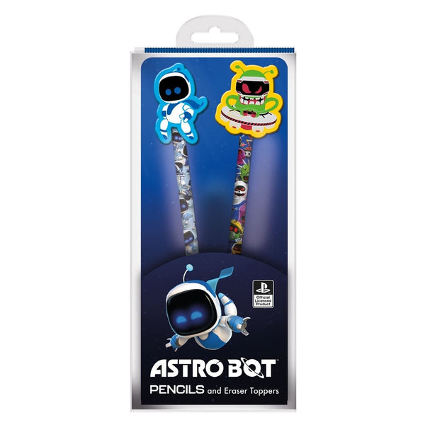 Astro Bot Astro & Alien pencils and erasers toppers set | Pyramid