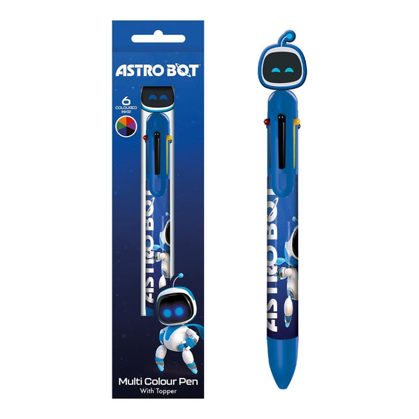 Astro Bot smiling 6 in 1 multi coloured ballpoint writing pen | Pyramid