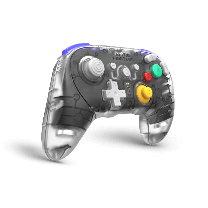 BattlerGC Pro wireless controller for Nintendo GameCube, Wii, Switch & PC, with bluetooth / 2.4G - Crystal | Retro Fighters