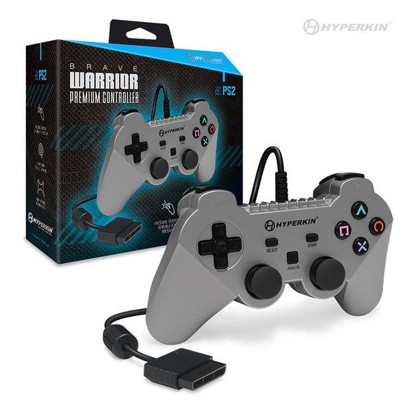 Brave Warrior premium wired controller for Sony PS2 PlayStation 2 - Silver | Hyperkin