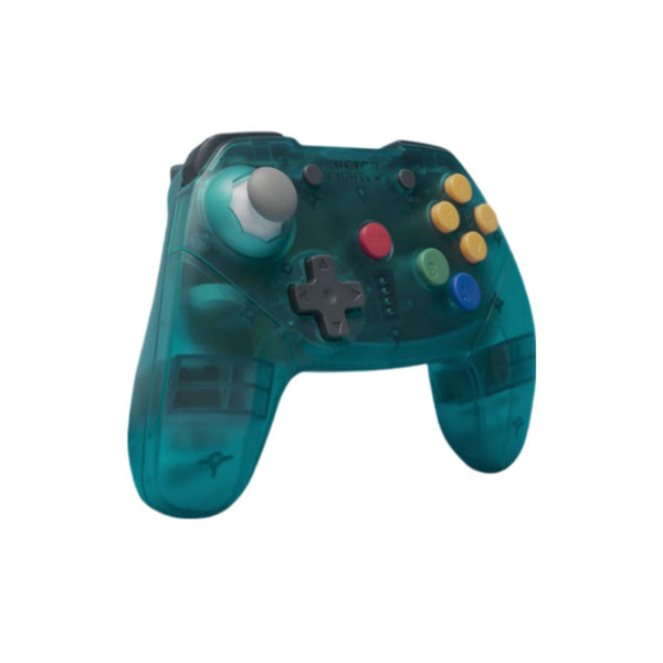 Brawler64 bluetooth wireless controller gamepad NSO edition for Nintendo Switch, Switch Online & PC - Turquoise Blue | Retro Fighters