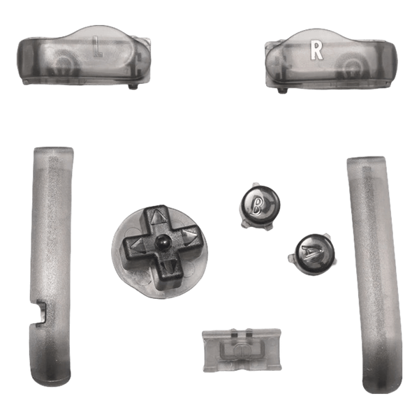 Button set for Nintendo Game Boy Advance handheld console complete set - Clear Black | Funnyplaying
