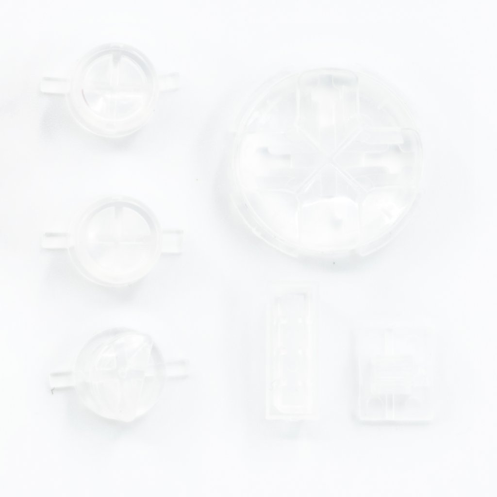 Button Set For Sega Game Gear - Clear & Clear Pivot Ball | Retro Modding - 1