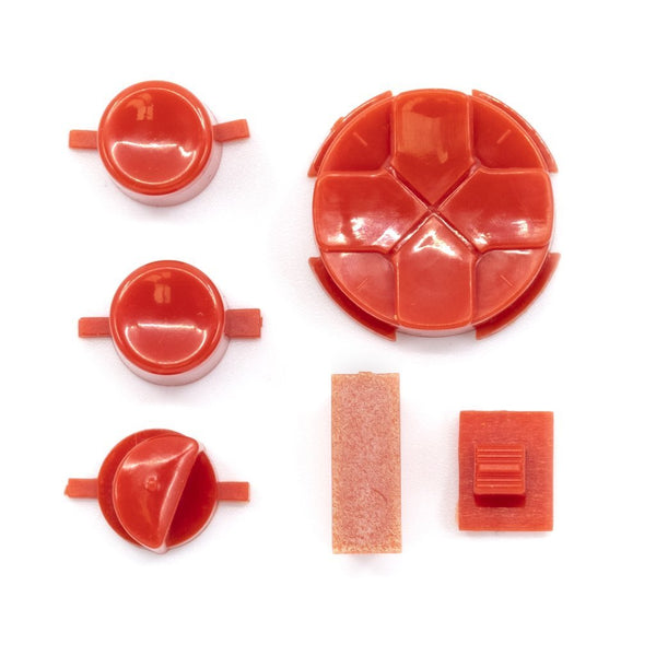 Button Set For Sega Game Gear - Super Famicom Red & Black Pivot Ball | Retro Modding