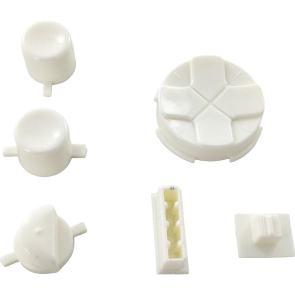 Button Set For Sega Game Gear - White & Black Pivot Ball | Retro Modding