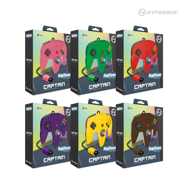 Captain Premium wired controller for N64 console Funtoon Collectors Edition - Hero Brown | Hyperkin