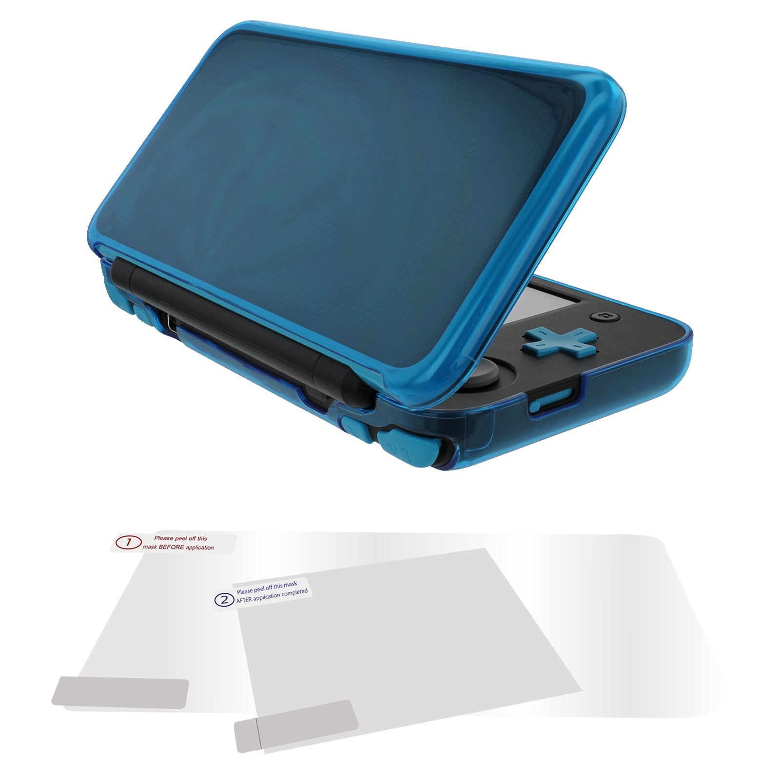 Case & screen protector set for Nintendo 2DS XL console flexi gel TPU | ZedLabz