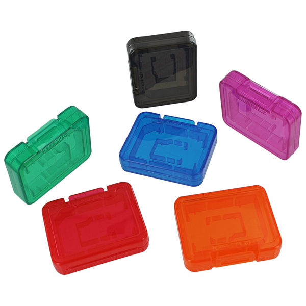 Cases for SD SDHC & Micro SD memory cards tough plastic storage holder covers - 6 pack Clear Multi Colour | ZedLabz