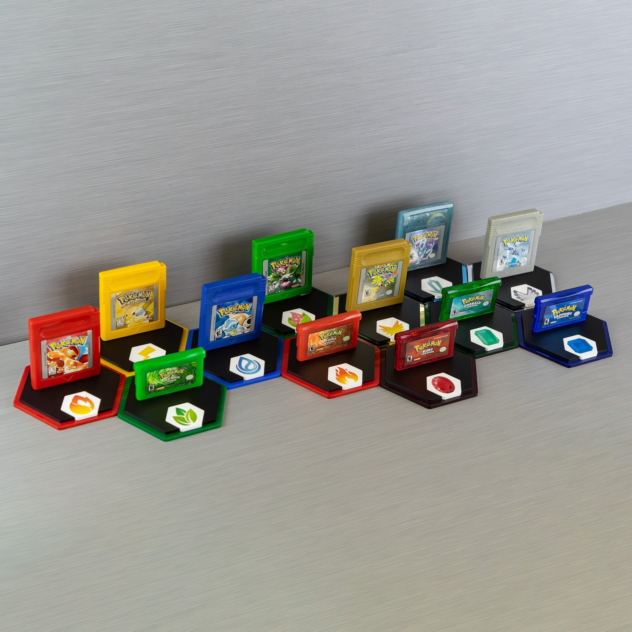 Cartridge display stand for Pokemon Legendary complete set all generations | Rose Colored Gaming Cartridge display stand for Pokemon Legendary complete set all generations | Rose Colored Gaming