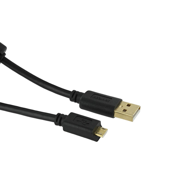 Controller charging cable for PS4 Sony 3m USB charger charge & play lead gold plated with FlushFit friction locking connector | ZedLabz