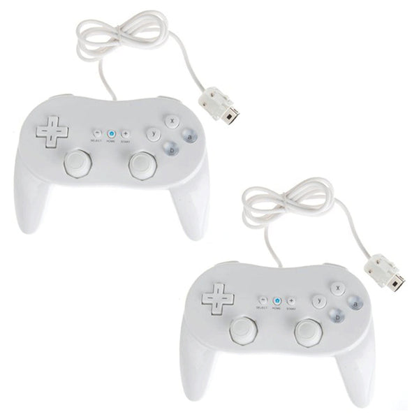 Controller For Nintendo Wii Classic Pro Remote Wireless joypad gamepad - 2 pack White | ZedLabz