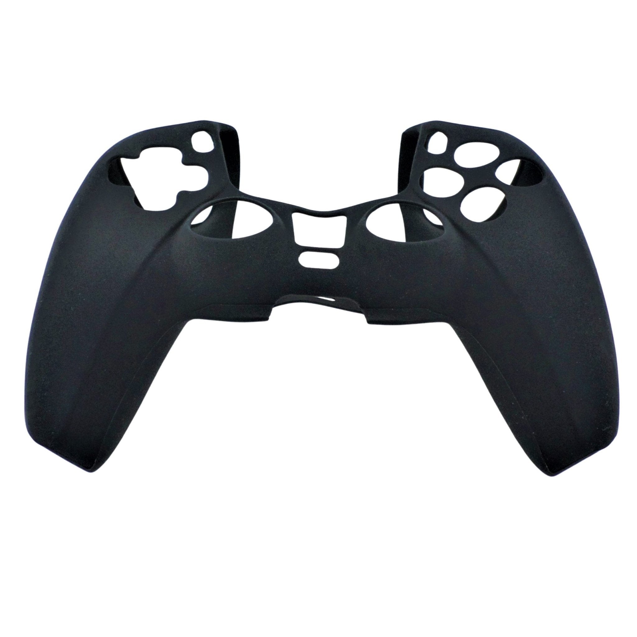 Cover grip for Sony PS5 controller soft silicone rubber skin with ribbed handle - Black | ZedLabz