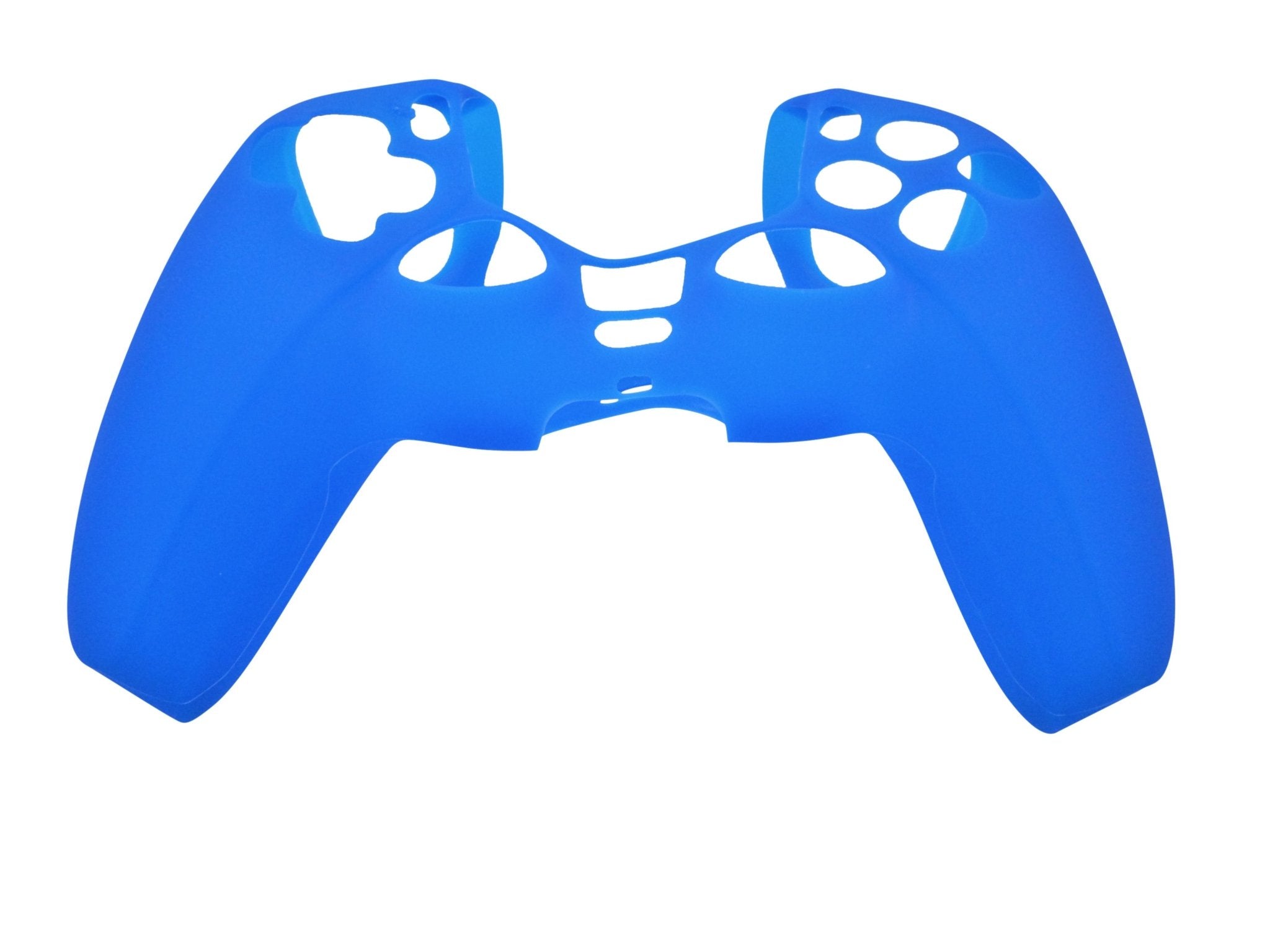 Cover grip for Sony PS5 controller soft silicone rubber skin with ribbed handle - Blue | ZedLabz