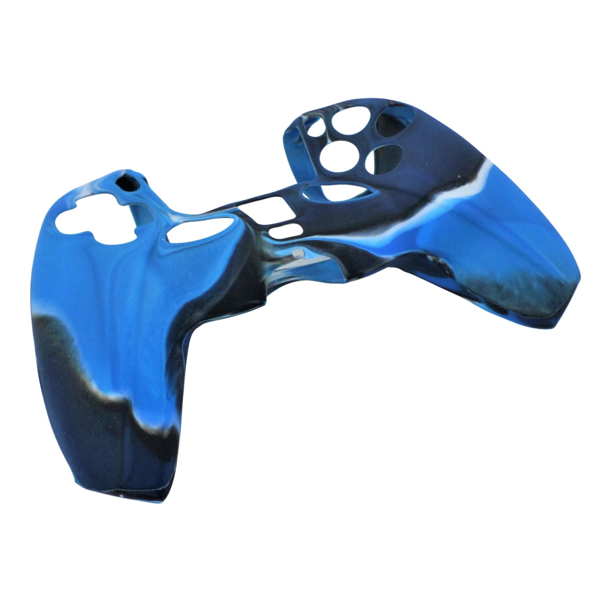 Cover grip for Sony PS5 controller soft silicone rubber skin with ribbed handle - Camo Blue | ZedLabz
