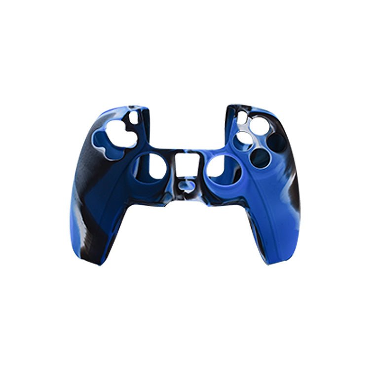 Cover grip for Sony PS5 controller soft silicone rubber skin with ribbed handle - Camo Blue | ZedLabz