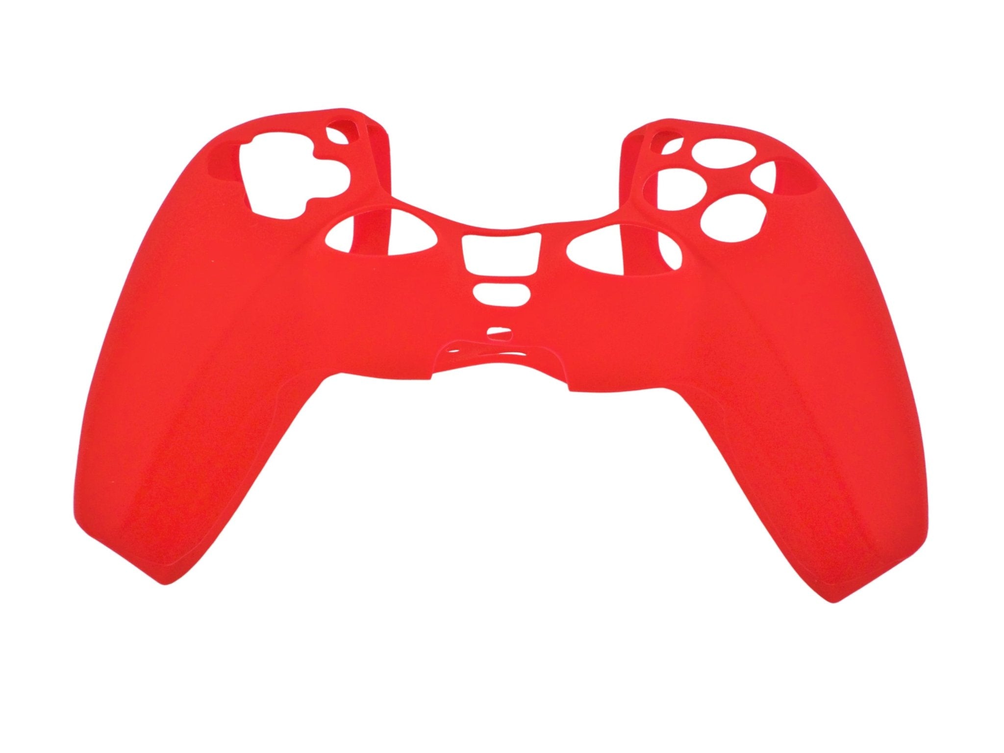 Cover grip for Sony PS5 controller soft silicone rubber skin with ribbed handle - Red | ZedLabz