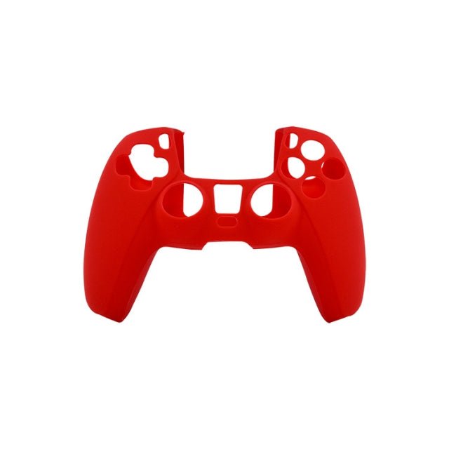 Cover grip for Sony PS5 controller soft silicone rubber skin with ribbed handle - Red | ZedLabz