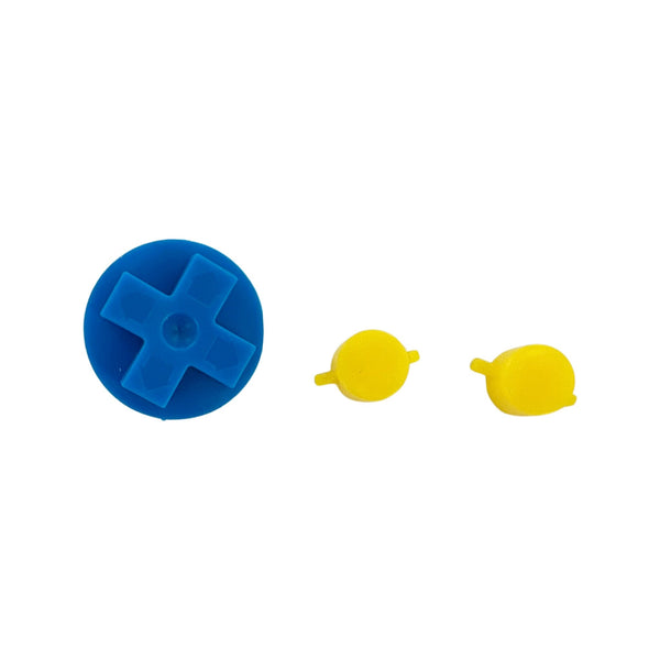 Custom NES style button set for original Game Boy DMG 01 & Nintendo NES controllers - Blue & Yellow | Lab Fifteen Co