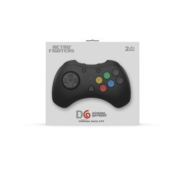 D6 Dreamcast wireless controller for Sega Dreamcast, Switch & PC - Black | Retro Fighters
