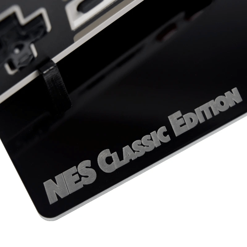 Displai Pro stand for Nintendo NES Classic console & controllers - Crystal Black | Rose Colored Gaming