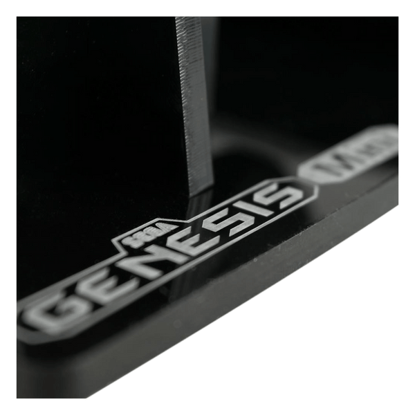 Displai Pro stand for Sega Genesis Classic Mini holder console & controllers - Crystal Black | Rose Colored Gaming