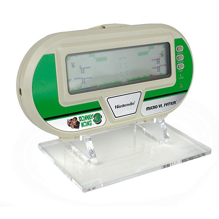 Display stand for Game & Watch Micro vs. System handheld console - Frosted Clear | Rose Colored Gaming