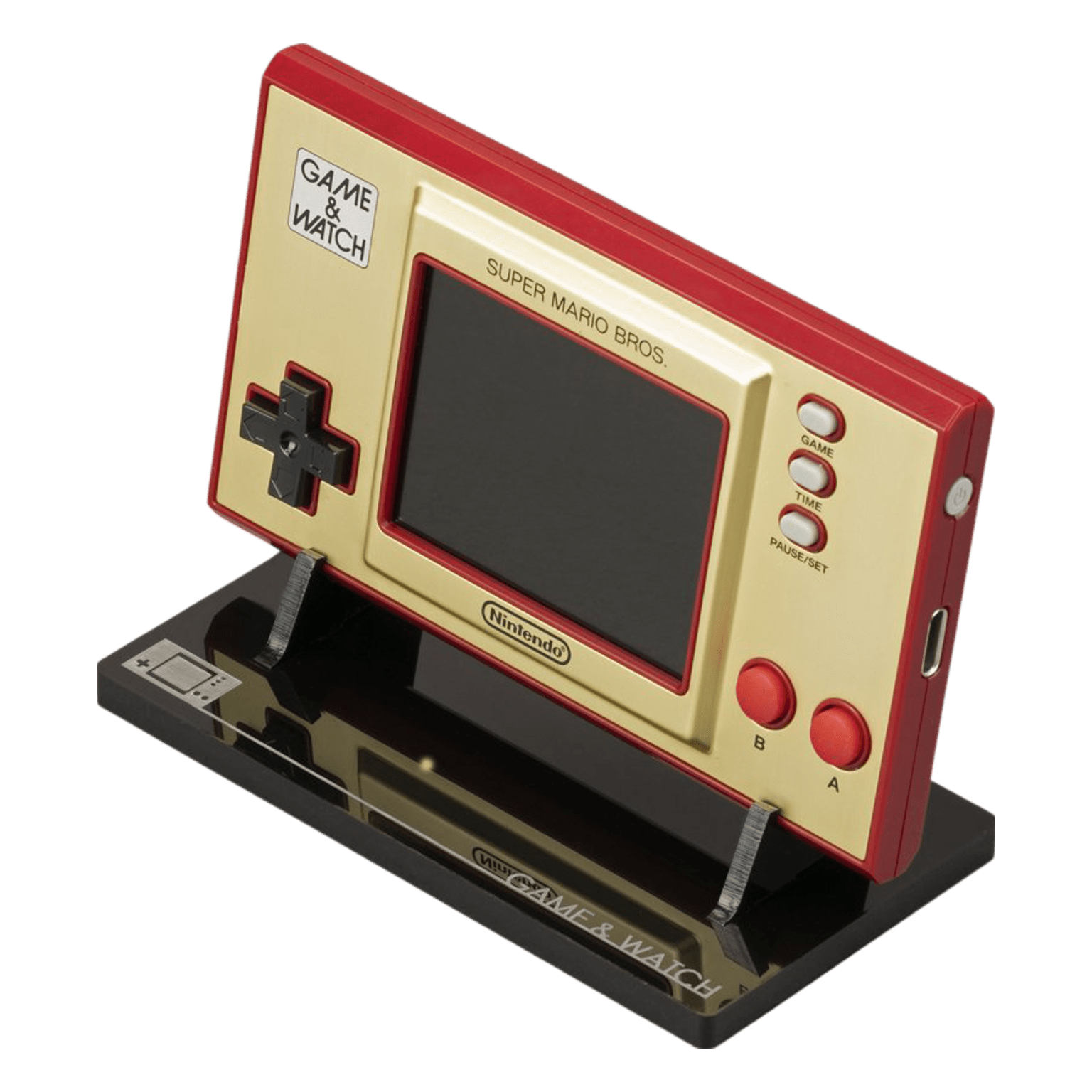 Display stand for Nintendo Game & Watch Super Mario Bro / Zelda standard console - Crystal Black | Rose Colored Gaming