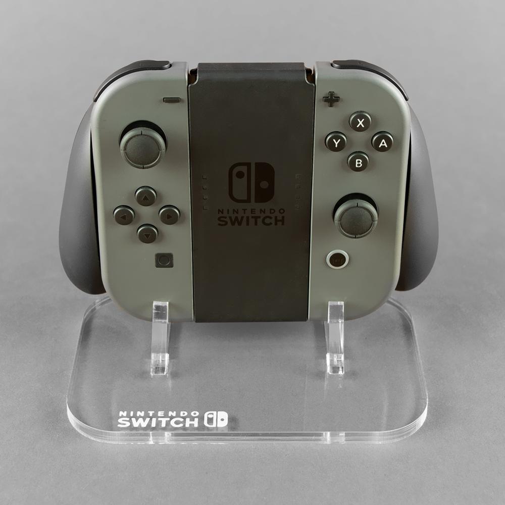 Display stand for Nintendo Switch Joy-Con controller & comfort grip - Crystal Clear | Rose Colored Gaming