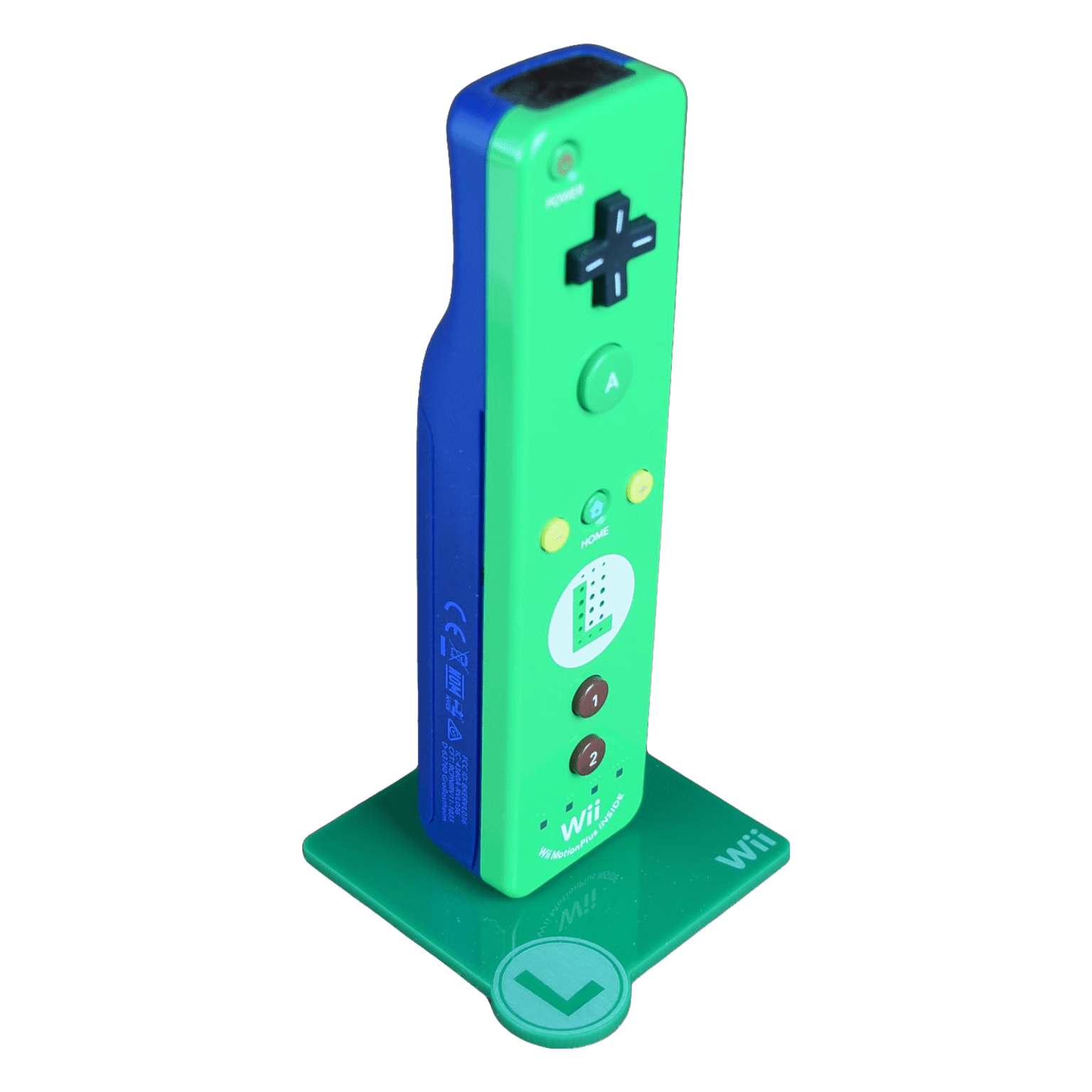 Display stand for Nintendo Wiimote controller - Luigi Edition | Rose Colored Gaming