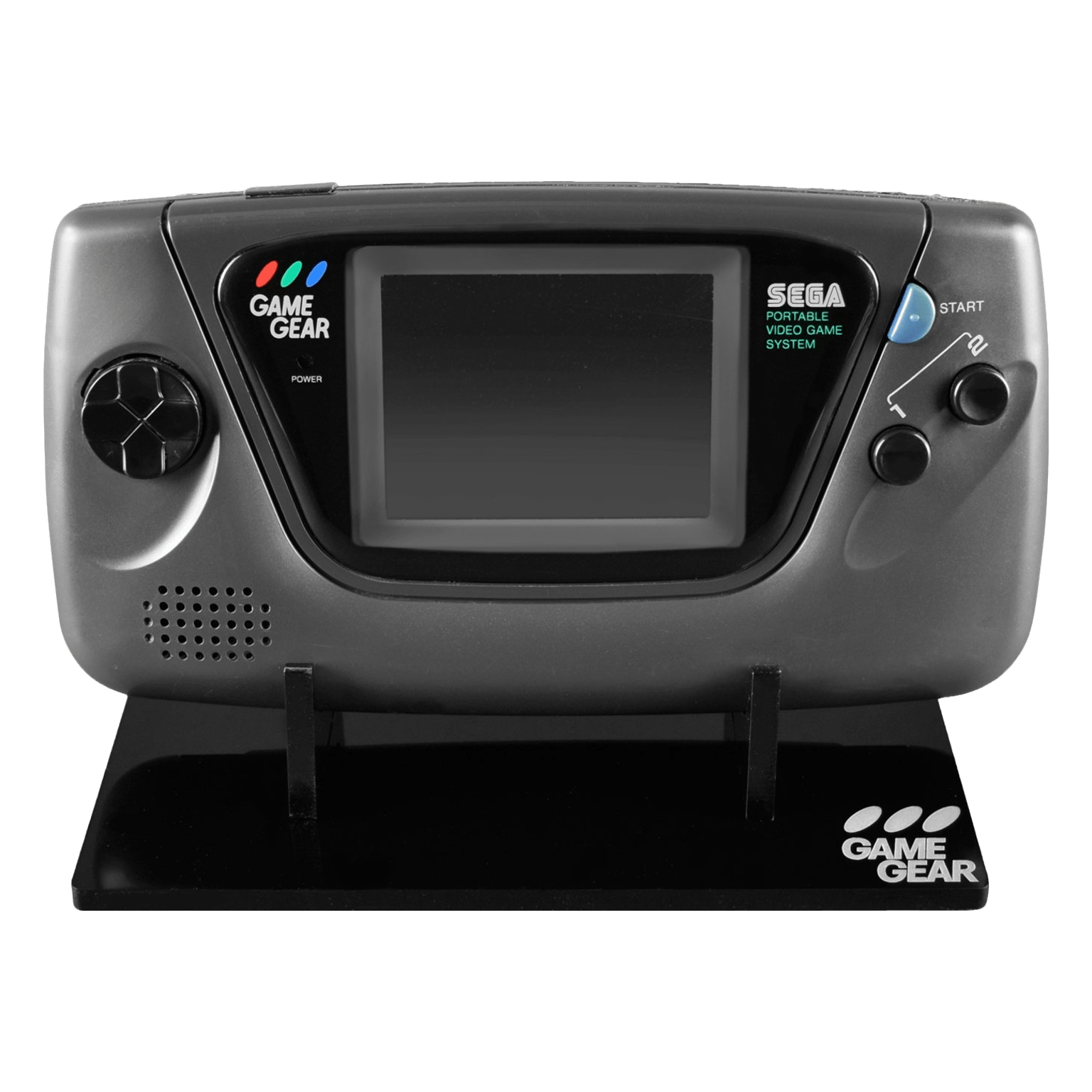 Display stand for Sega Game Gear handheld console - Crystal Black | Rose Colored Gaming