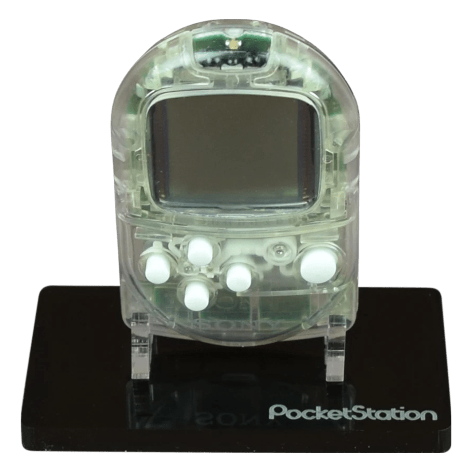 Display stand for Sony PocketStation handheld console - Crystal Black | Rose Colored Gaming