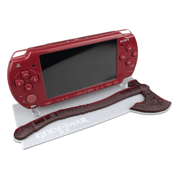 Display stand for Sony PSP 2000 3000 handheld console - God of War Edition Grey/Red | Rose Colored Gaming
