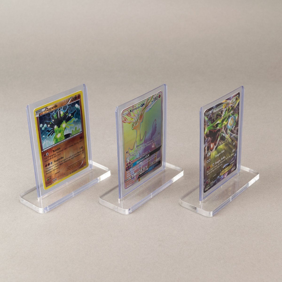 Display stand for toploader trading card pokemon, YuGiOh, MtG, Sports etc - 5 pack crystal clear | Rose Colored Gaming