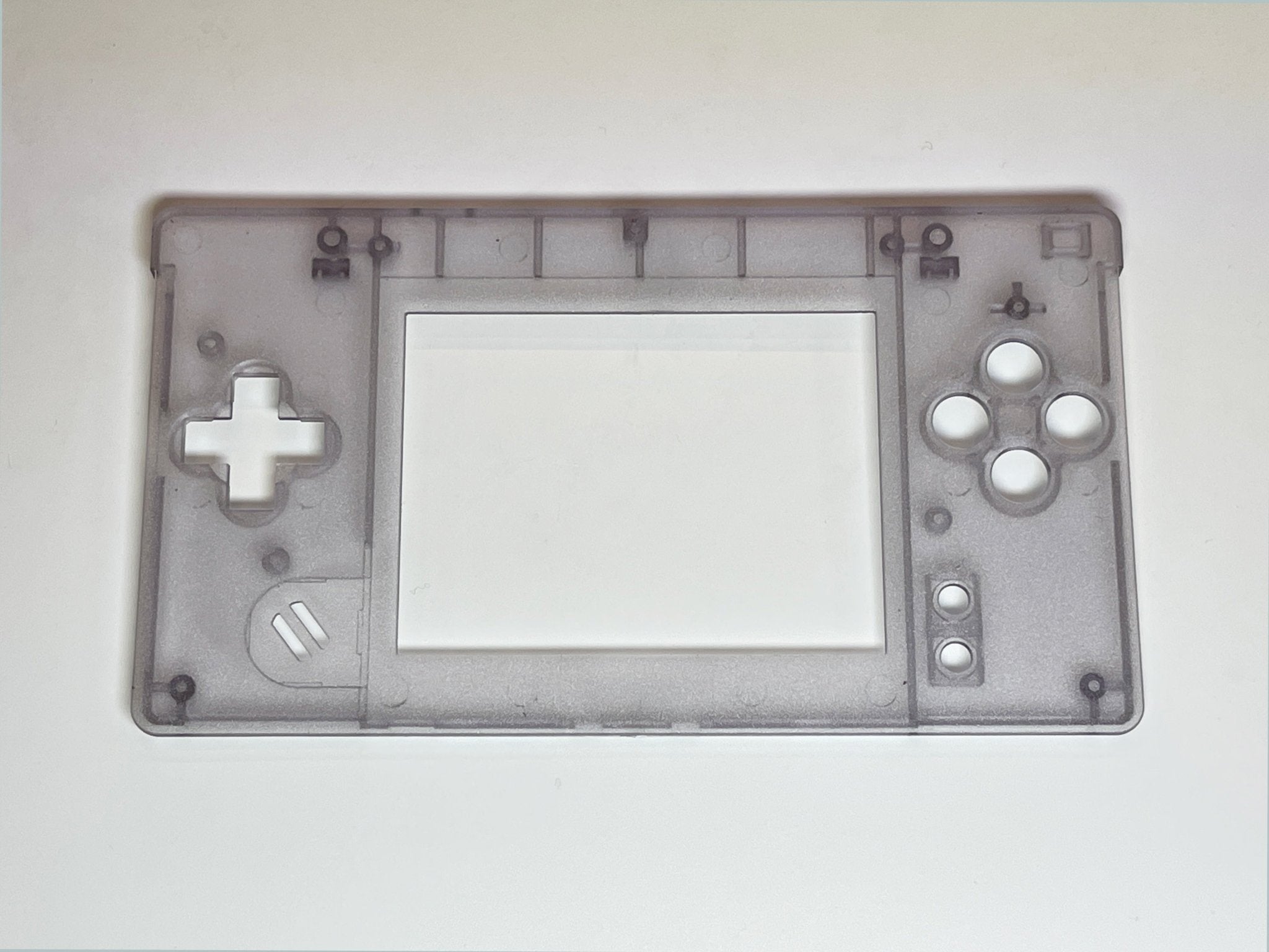 Faceplate for Game Boy Macro console (Nintendo DS Lite mod) - Frosted clear atomic purple | Retro game restore