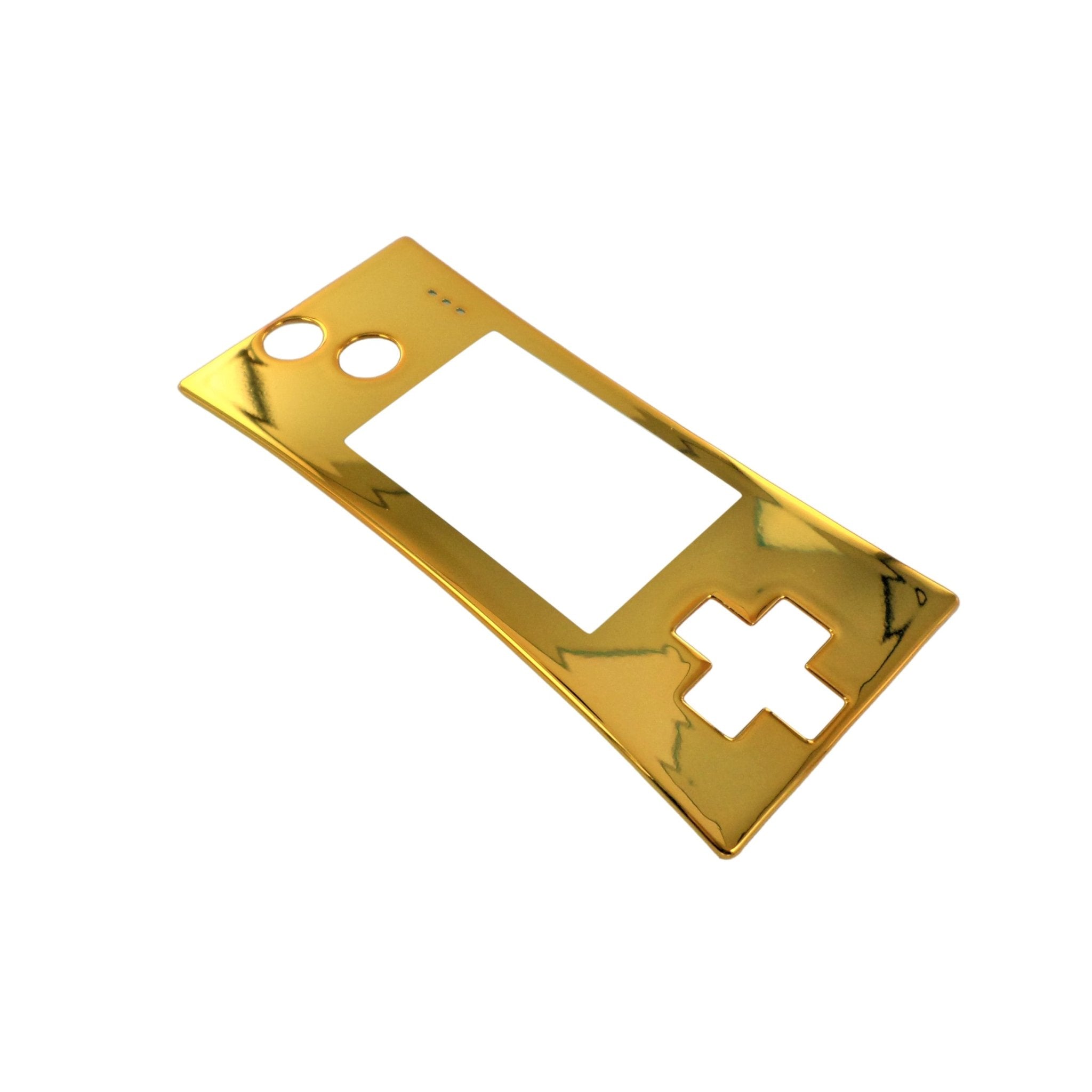 Faceplate screen lens for Nintendo Game Boy Micro console - Gloss Chrome Gold | ZedLabz