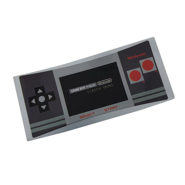 Faceplate sticker for Nintendo Game Boy Micro console - Silver NES Style | ZedLabz