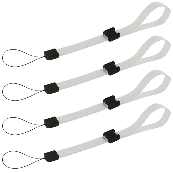 Wrist strap for handheld games consoles, cameras & mobiles adjustable – 4 pack white | ZedLabz