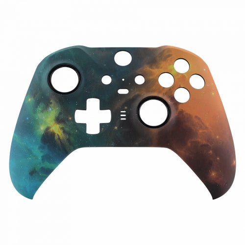 Front housing shell kit for Xbox One Elite controller model 1797 soft touch replacement - Nebula Orange & Blue | ZedLabz