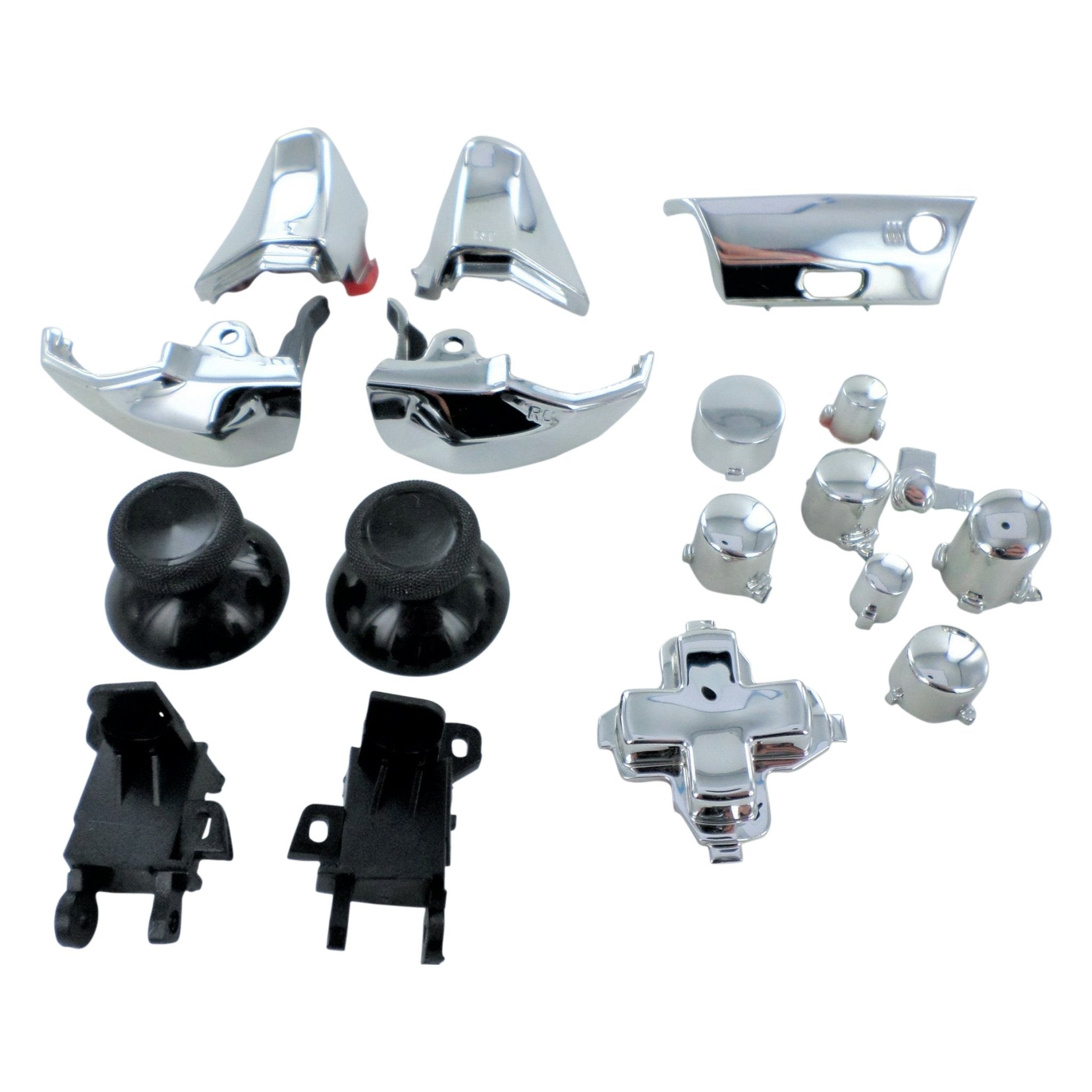 Full button set for Microsoft Xbox One 1537 model Controller replacement - Chrome Silver | ZedLabz - 1
