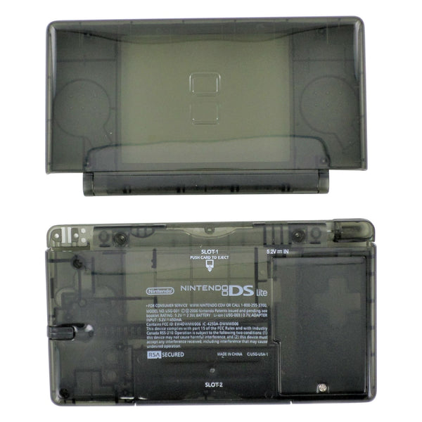 Full housing shell for Nintendo DS Lite console complete casing repair kit replacement - Clear Black | ZedLabz