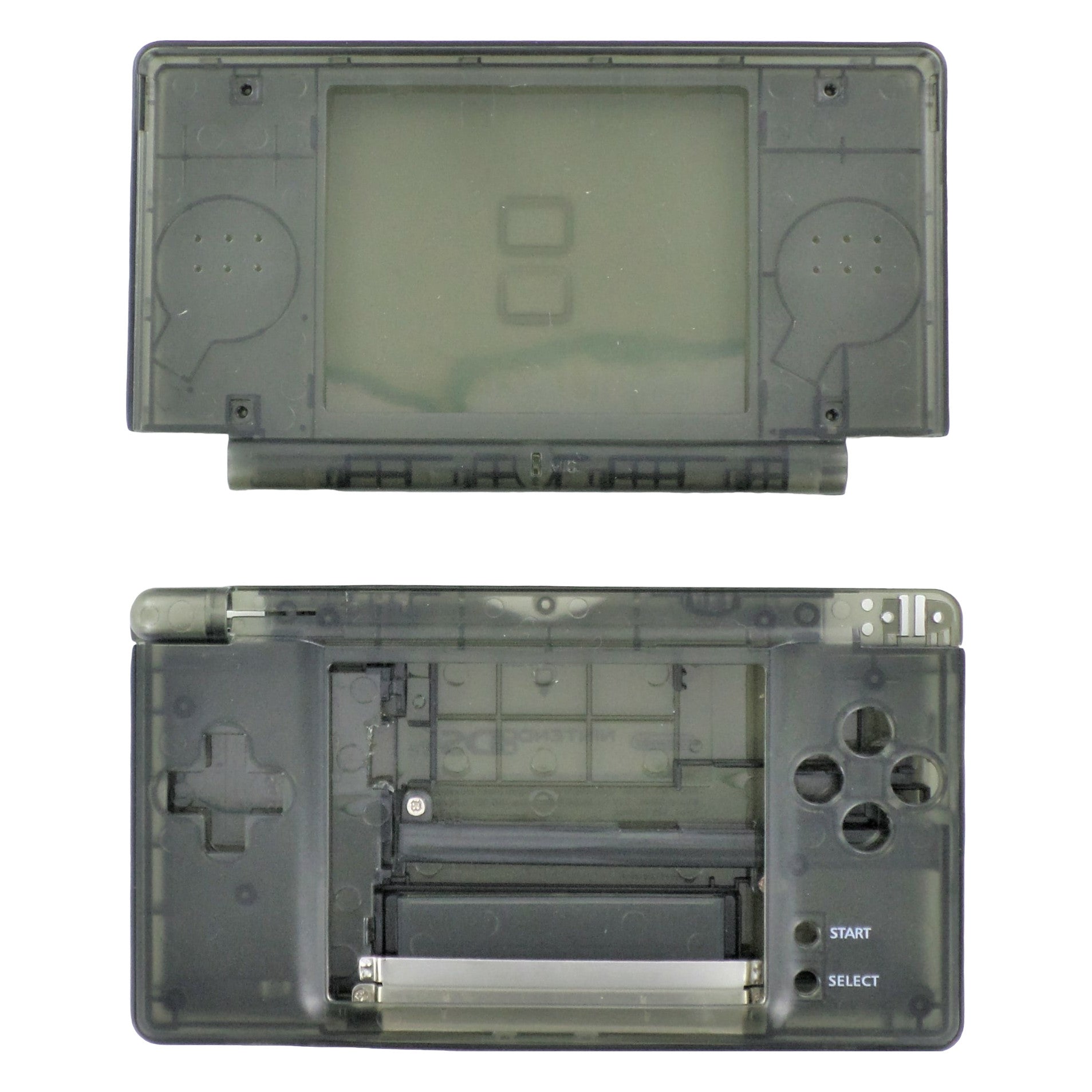 Full housing shell for Nintendo DS Lite console complete casing repair kit replacement - Clear Black | ZedLabz - 2