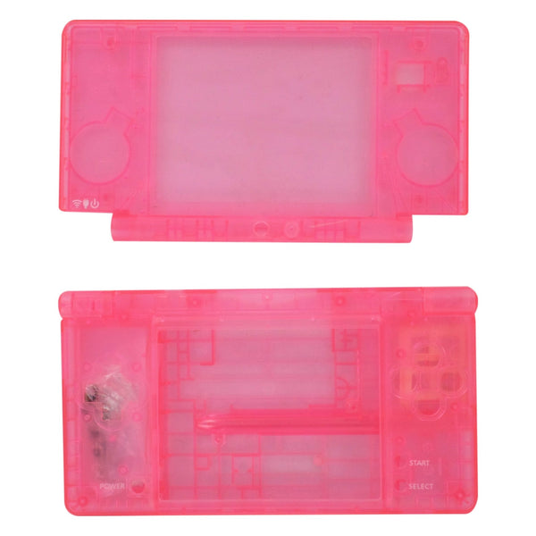 Full housing shell for Nintendo DSi console complete repair kit replacement - Clear Pink | ZedLabz