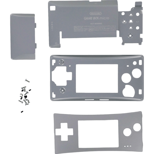 Full housing shell for Nintendo Game Boy Micro console replacement mod kit - Chrome Silver | ZedLabz