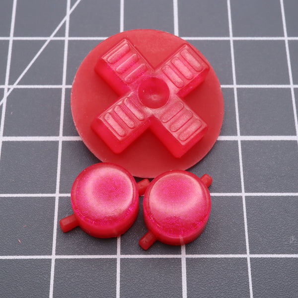 Hand cast resin buttons for Nintendo Game Boy Original DMG-01 (Game Boy Classic) - Raspberry candy | Lab Fifteen Co